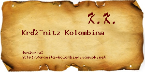 Kránitz Kolombina névjegykártya